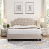 Evie Home Beige Jerson Upholstered Bed