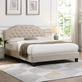 Evie Home Beige Jerson Upholstered Bed