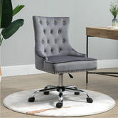 Evie Home Grey Allegra Velvet Home Office Chair