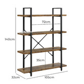 Evie Home Keanna Industrial 4 Tier Shelving Unit