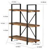 Evie Home Neville 3 Tier Industrial Bookshelf