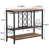 Evie Home Mickie Industrial Wine Rack Table