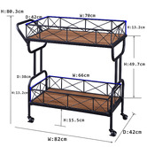 Evie Home Ashford Industrial Steel Bar Cart