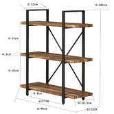 Evie Home Neville 3 Tier Industrial Bookshelf