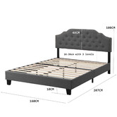 Evie Home Grey Jerson Upholstered Bed