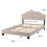 Evie Home Beige Jerson Upholstered Bed
