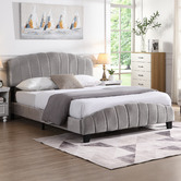 Evie Home Grey Aldgate Velvet Bed