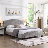 Evie Home Grey Aldgate Velvet Bed