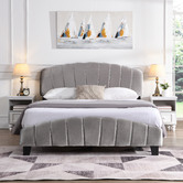 Evie Home Grey Aldgate Velvet Bed