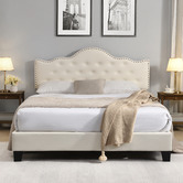 Evie Home Holt Button-Tufted Bed Frame