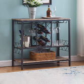 Evie Home Mickie Industrial Wine Rack Table