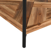 Evie Home Miller Round Fir Wood &amp; Steel Coffee Table