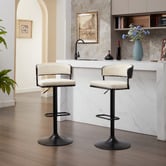 Evie Home Lathan Boucle Adjustable Barstool