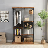 Evie Home Kyle Fir Wood &amp; Steel Shelving Unit