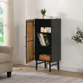 Evie Home Miller Fir Wood &amp; Steel Storage Cabinet