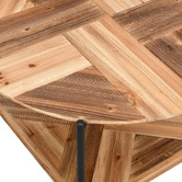 Evie Home Miller Round Fir Wood &amp; Steel Coffee Table