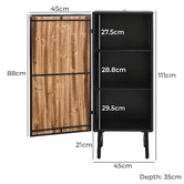 Evie Home Miller Fir Wood &amp; Steel Storage Cabinet