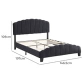 Evie Home Black Aldgate Velvet Bed