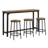 Evie Home 3 Seater Myra Bar Table &amp; Stool Set