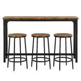 Evie Home 3 Seater Myra Bar Table &amp; Stool Set
