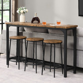 Evie Home 3 Seater Myra Bar Table &amp; Stool Set