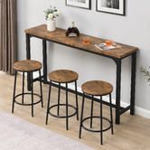 Evie Home 3 Seater Myra Bar Table &amp; Stool Set