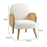 Evie Home Attila Rubberwood Armchair