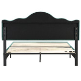 Evie Home Green Holt Button-Tufted Velvet Bed Frame
