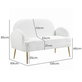 Evie Home Julika 2 Seater Boucle Sofa