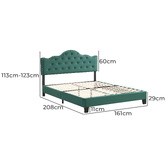 Evie Home Green Holt Button-Tufted Velvet Bed Frame
