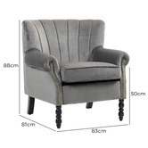 Evie Home Cooper Velvet Armchair