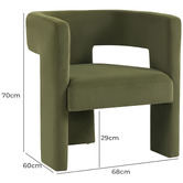 Evie Home Pomaire 3 Legged Velvet Occasional Chair