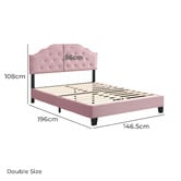 Evie Home Vera Button Tufted Velvet Bed Frame