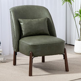 Evie Home Case Faux Leather Accent Chair
