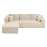 Evie Home Roswell 3 Seater Corduroy Sofa with Left Chaise