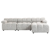 Evie Home Clemens 4 Seater Chenille Sectional Sofa &amp; Ottoman Set