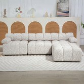 Evie Home Clemens 4 Seater Chenille Sectional Sofa &amp; Ottoman Set