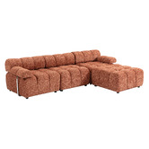 Evie Home Clemens 4 Seater Chenille Sectional Sofa &amp; Ottoman Set