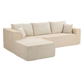 Evie Home Roswell 3 Seater Corduroy Sofa with Left Chaise