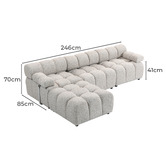 Evie Home Clemens 4 Seater Chenille Sectional Sofa &amp; Ottoman Set