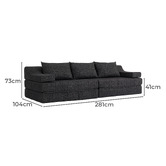 Evie Home Newbury 4 Seater Double Chenille Sofa Bed
