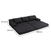 Evie Home Newbury 4 Seater Double Chenille Sofa Bed