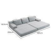 Evie Home Newbury 4 Seater Double Chenille Sofa Bed