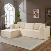 Evie Home Roswell 3 Seater Corduroy Sofa with Left Chaise