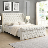 Evie Home Conall Button Tufted Chenille Bed Frame
