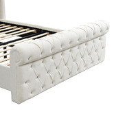 Evie Home Conall Button Tufted Chenille Bed Frame