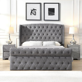 Evie Home Conall Button Tufted Chenille Bed Frame