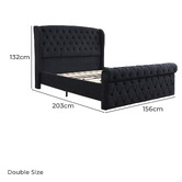 Evie Home Conall Button Tufted Chenille Bed Frame
