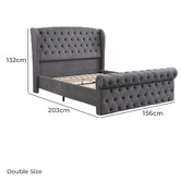 Evie Home Conall Button Tufted Chenille Bed Frame