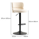 Evie Home Eilis Velvet Adjustable Bar Stools